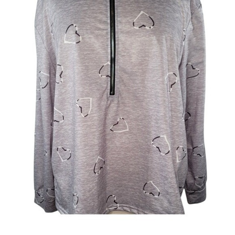 Soft Heather Gray 1/4 Zip Long Sleeve‎ Top